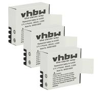 vhbw 3x Batterie compatible avec Sjcam SJ5000X, SJ6000, SJ5000 WiFi caméra vidéo caméscope (900mAh, 3,7V, Li-polymère) avec puce d'information