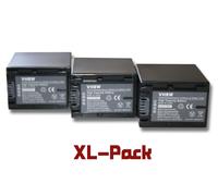 vhbw 3x Batterie compatible avec Sony FDR-AX33, FDR-AX100E, FDR-AX43, FDR-AX53 caméra vidéo caméscope (2200mAh, 7,2V, Li-ion) avec puce d'information