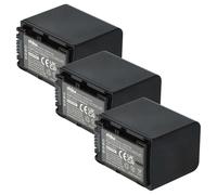 vhbw 3X Batterie Compatible avec Sony HDR-PJ220E, HDR-PJ260, HDR-PJ220EB caméra vidéo caméscope (1300mAh, 7,2V, Li-ION) avec Puce d'information