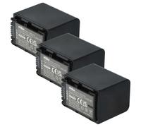 vhbw 3x Batterie compatible avec Sony HXR-NX30, HXR-NX30E, HXR-NX5R, HXR-NX3 caméra vidéo caméscope (1300mAh, 7,2V, Li-ion) avec puce d'information