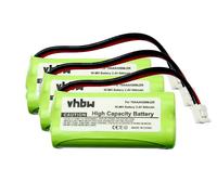 vhbw 3x Batterie compatible avec VTech 80-1326-00-00, 6322, 6321, 6301, 8013300100, 8013260000 téléphone fixe sans fil (800mAh, 2,4V, NiMH)