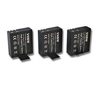 vhbw 3X Batterie pour caméscope Compatible avec Vemont Action Camera (900mAh, 3,7V, Li-ION) avec Puce.