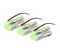 vhbw 3X Batterie Remplacement pour 3HR-AAAU-2 pour téléphone Fixe sans Fil (700mAh, 3,6V, NiMH) Vert