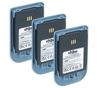 vhbw 3x Batterie remplacement pour Ascom 660190, 660190/R2B, 5530000102, 660217 pour téléphone fixe sans fil (900mAh, 3,7V, Li-ion) gris / bleu