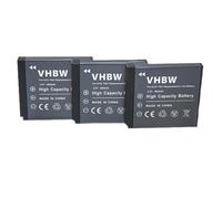 vhbw 3x Batterie remplacement pour BenQ DLi-213 pour appareil photo (650mAh, 3,6V, Li-ion)