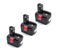 vhbw 3X Batterie Remplacement pour Bosch 2 607 335 611, 2 607 335 533, 2 607 335 619, 2607335534 pour Outil électrique (1500 mAh, NiMH, 14,4 V)