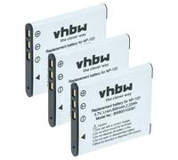 vhbw 3X Batterie Remplacement pour Casio NP-120 pour Appareil Photo (550mAh, 3,6V, Li-ION)