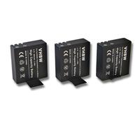 vhbw 3x Batterie remplacement pour Forever S009 pour caméra vidéo caméscope (900mAh, 3,7V, Li-ion) avec puce d'information