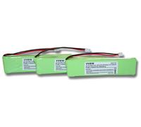vhbw 3x Batterie remplacement pour Grundig 2SN-3/5F60H-H-JZ1 pour téléphone fixe sans fil (500mAh, 2,4V, NiMH)
