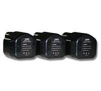 vhbw 3X Batterie Remplacement pour Hitachi EB12B, EB12G, EB1224, FEB12S12, EB12, EB12S, FEB12, EB12M pour Outil électrique (2100 mAh, NiMH, 12 V)