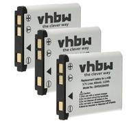 vhbw 3X Batterie Remplacement pour Kodak Klic-7006, LB-012 pour Appareil Photo (600mAh, 3,7V, Li-ION)