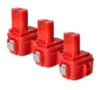 Vhbw - 3x Batterie remplacement pour Makita 1220, 1222, 1233, 1234, 1235, 1235F, 1250, 192536-4, 192597-4 pour outil électrique (1500mAh NiMH 12V)