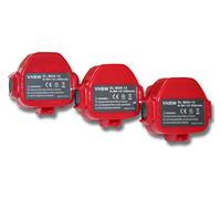 vhbw 3x Batterie remplacement pour Makita 192698-8, 192681-B, 192698-A, 193059-5, 193157-5, 193100-4, 193138-9, 193969-6 pour outil électrique (3000 mAh, NiMH, 12 V)