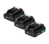 vhbw 3x Batterie remplacement pour Makita 197396-9, 197402-0, 197406-2, 197390-1, 197394-3, 632F39-7, BL1015 pour outil électrique (1500 mAh, Li-ion, 12 V)