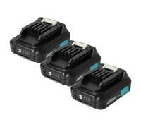 vhbw 3x Batterie remplacement pour Makita 197396-9, 197402-0, 197406-2, 632F39-7, 197390-1, 197402, 197394-3 pour outil électrique (2000 mAh, Li-ion, 12 V)