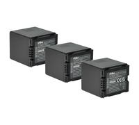 vhbw 3x Batterie remplacement pour Panasonic CGR-DU06, CGA-DU21, CGA-DU14, CGA-DU12, CGA-DU07 pour caméra vidéo caméscope (1500mAh, 7,2V, Li-ion)