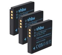 vhbw 3x Batterie remplacement pour Panasonic DMW-BCE10, CGA-S008, VW-VBJ10E, DMW-BCE10E, VW-VBJ10 pour appareil photo (600mAh, 3,6V, Li-ion)