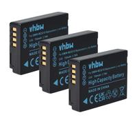 vhbw 3x Batterie remplacement pour Panasonic DMW-BCG10, DMW-BCG10E pour appareil photo (750mAh, 3,6V, Li-ion)