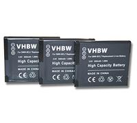 vhbw 3X Batterie Remplacement pour Panasonic DMW-BCL7, DMW-BCL7E pour Appareil Photo (500mAh, 3,6V, Li-ION)