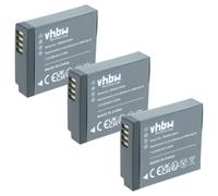 vhbw 3x Batterie remplacement pour Panasonic DMW-BLH7E, DMW-BLH7, DMW-BLH7PP pour appareil photo (600mAh, 7,2V, Li-ion), puce d'information