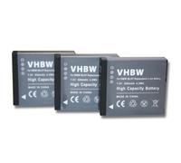 vhbw 3x Batterie remplacement pour Panasonic DMW-BLH7E, DMW-BLH7, DMW-BLH7PP pour appareil photo (600mAh, 7,2V, Li-ion), puce d'information