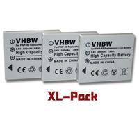 vhbw 3x Batterie remplacement pour Pentax D-Li8, D-Li95 pour appareil photo (500mAh, 3,6V, Li-ion)