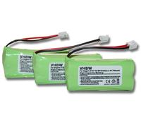 vhbw 3x Batterie remplacement pour Sagem 2SN-AAA55H-S-JP1 pour téléphone fixe sans fil (700mAh, 2,4V, NiMH)