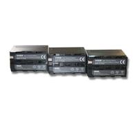 vhbw 3x Batterie remplacement pour Sony NP-F970/B, XL-B3, XL-B2, NP-F975 pour caméra vidéo caméscope (6000mAh, 7,2V, Li-ion)