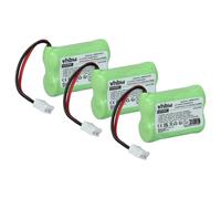 vhbw 3X Batteries Compatible avec Audioline DECT 7500, 7500 Micro, 7501, 7800, 7800B, 7801 téléphone Fixe sans Fil (400mAh, 2,4V, NiMH)