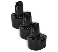 vhbw 3x Batteries compatible avec Black & Decker FSL96, HP 131K-2, HP131K-2, HM9600, HP131, FS9661FK outil électrique (1500 mAh, NiMH, 9,6 V)