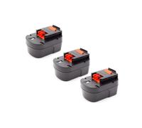 vhbw 3x Batteries compatible avec Black & Decker HP122KD, HP126F2B, HP126F2K, HP126F3B, HP126F3K outil électrique (1500mAh NiMH 12 V)