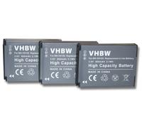 vhbw 3x Batteries compatible avec JVC ADIXXION GC-XA2BEU caméra vidéo caméscope (850mAh, 3,6V, Li-ion)
