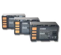 vhbw 3x Batteries compatible avec JVC GZ-MG465, GZ-MG465BEX, GZ-MG530 caméra vidéo caméscope (1400mAh, 7,2V, Li-ion) avec puce d'information