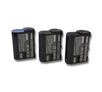 vhbw 3x Batteries compatible avec Nikon poignée à pile MB-D14, MB-D15 appareil photo, reflex numérique (2000mAh, 7V, Li-ion) avec puce d'information
