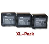 vhbw 3x Batteries compatible avec Panasonic HC-X800, HC-X810, HC-X900 caméra vidéo caméscope (1100mAh, 7,2V, Li-ion) avec puce d'information