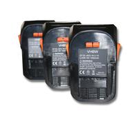vhbw 3x Batteries compatible avec Ridgid R840086, R840087 outil électrique (1500 mAh, Li-ion, 18 V)