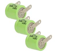 vhbw 3x Batteries remplacement pour 1/3AA pour modéle RC (250mAh, 1,2V, NiMH, vert, avec cosse à souder (U))