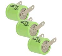 vhbw 3X Batteries Remplacement pour 1/3AA pour modéle RC (250mAh, 1,2V, NiMH, Vert, avec cosse à souder (U))