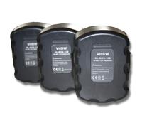 vhbw 3x Batteries remplacement pour Bosch BAT049, BAT045, BAT046, 2 609 200 306, BAT043, 2 607 336 002 pour outil électrique (3000 mAh, NiMH, 12 V)