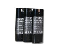 vhbw 3x Batteries remplacement pour Einhell 91011 pour outil électrique (3000 mAh, NiMH, 7,2 V)