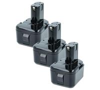 vhbw 3x Batteries remplacement pour Hitachi 324361, 324362, EB1212S, EB1214L, EB1214S, EB1220BL pour outil électrique (2100 mAh, NiMH, 12 V)