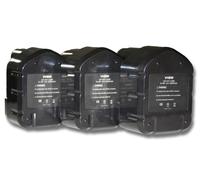 vhbw 3x Batteries remplacement pour Hitachi EB1220HL, EB1220HS, EB1220RS, EB1222HL, EB1226HL pour outil électrique (3300 mAh, NiMH, 12 V)