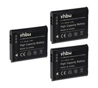 vhbw 3x Batteries remplacement pour Leica BP-DC14, BP-DC14E pour appareil photo, reflex numérique (650mAh, 3,7V, Li-ion)