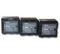 vhbw 3x Batteries remplacement pour Panasonic VW-VBN130E, VW-VBN130E-K pour caméra vidéo caméscope (1100mAh, 7,2V, Li-ion) avec puce d'information