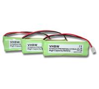 vhbw 3x Batteries téléphones fixes Ni-MH 500mAh (2.4V) compatible avec Medion MD82973, MD83024, MD83173, Life S63062, S63065, S63072