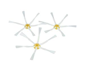 vhbw 3x Brosse latérale compatible avec iRobot Roomba 585, 600, 583, 590, 581, 582, 580, 595 robot aspirateur - Lot de brosses, jaune/blanc