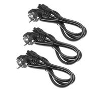 vhbw 3x Câble connecteur euro type F compatible avec Vorwerk Kobold VR300, VR100, VR200 - Prise C5 en trèfle Mickey Mouse, 1,2m