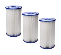 vhbw 3x Cartouche filtrante remplacement pour Intex 29005 B, 59905 B, B, type B pour piscine pompe de filtration - Filtre à eau blanc / bleu