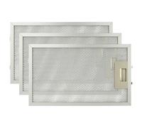 vhbw 3x Filtre anti-graisse compatible avec AEG DK9690-M, DK9690-AD, DK9960-M, DK9660-M9 hotte de cuisine - 32,5 x 19,6 x 0,85 cm, métal