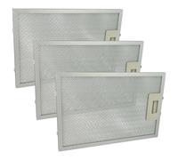 vhbw 3x Filtre anti-graisse compatible avec Teka DX 90 VR02, DM70VR03, DM-70 VR03, TCDC60, F055078, DM-70VR02 hotte de cuisine, aluminium